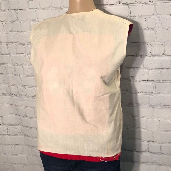 Vintage Handmade One of a Kind Asian Panda Red Vest Embroidered Medium? - Picture 8 of 8